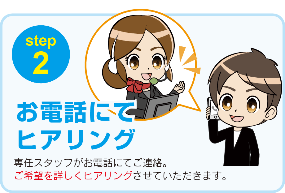 step2.お電話にてヒアリング