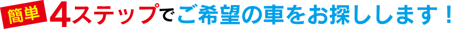 簡単！4ステップで欲しかった車があなたのもとに!
